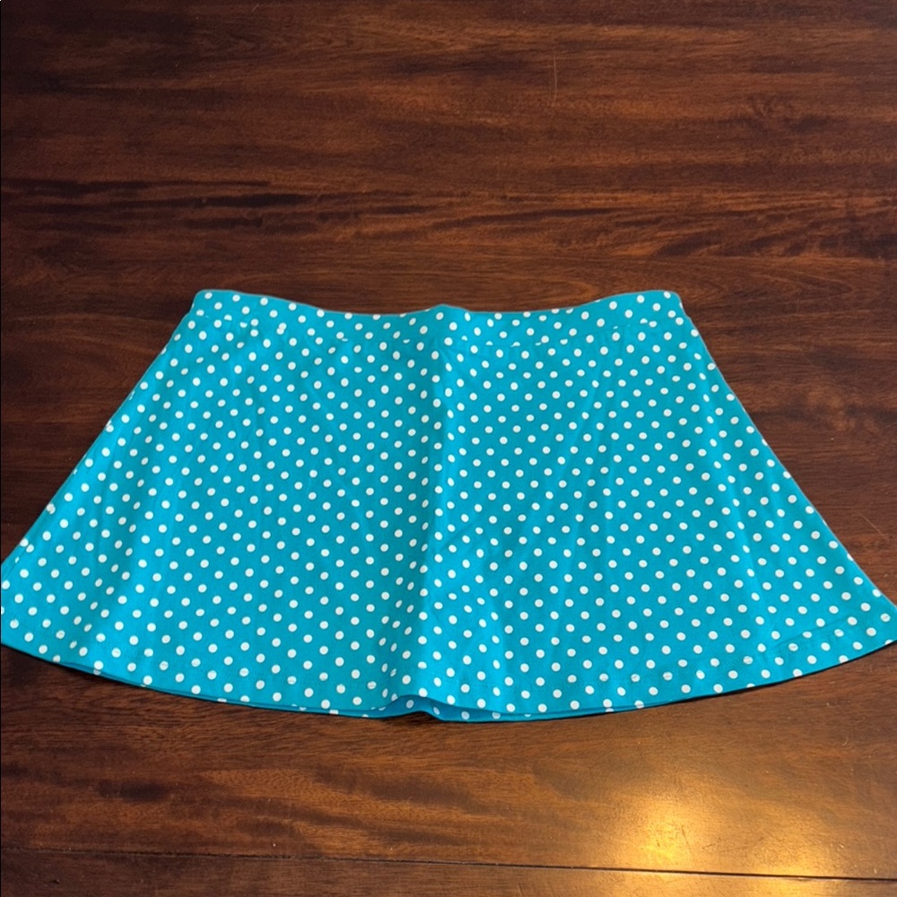 Fall Creek teal with white polkadot skirt girl 14/16